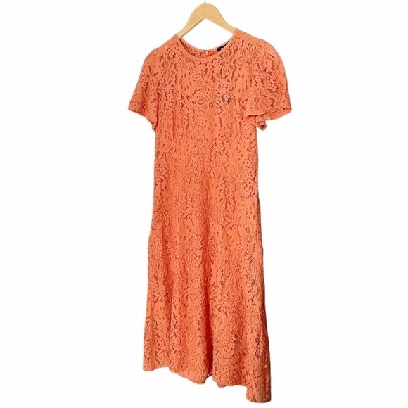 NWT Y2K Talco Terracotta Italian Made Lace Midi Dress & Slip Women’s Size Medium - Picture 11 of 15